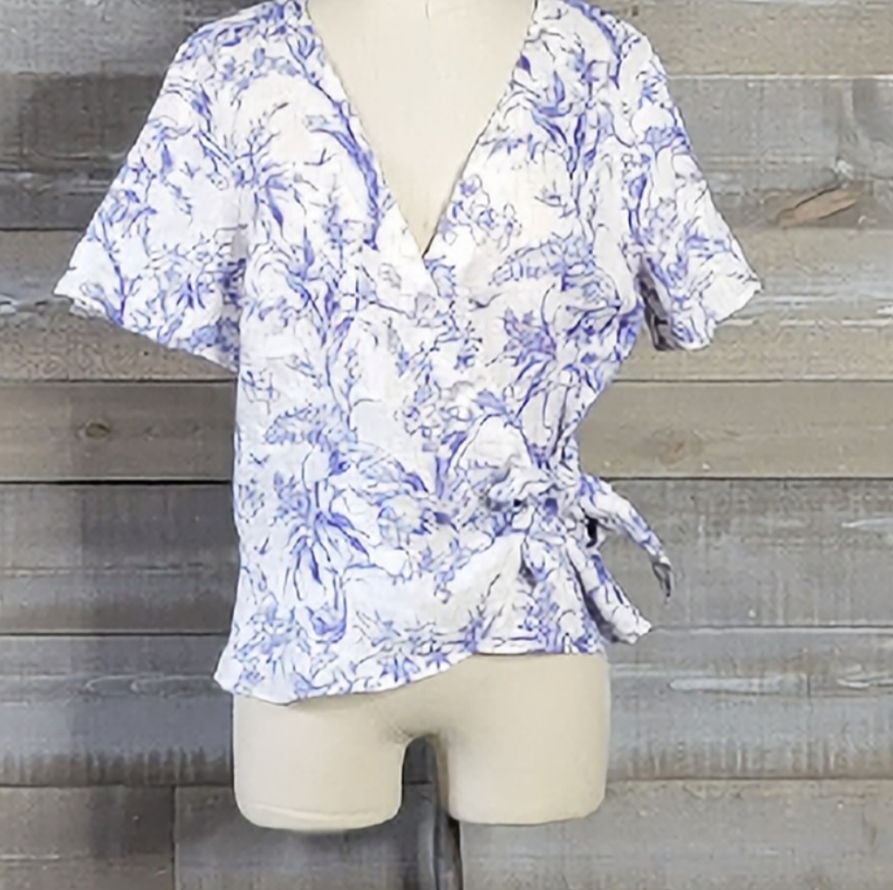 H&M Premium Selection Crossover Linen Top